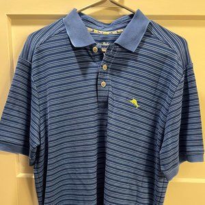 Tommy Bahama ISLANDZONE Men's Medium Blue stripe - USED Great Condition